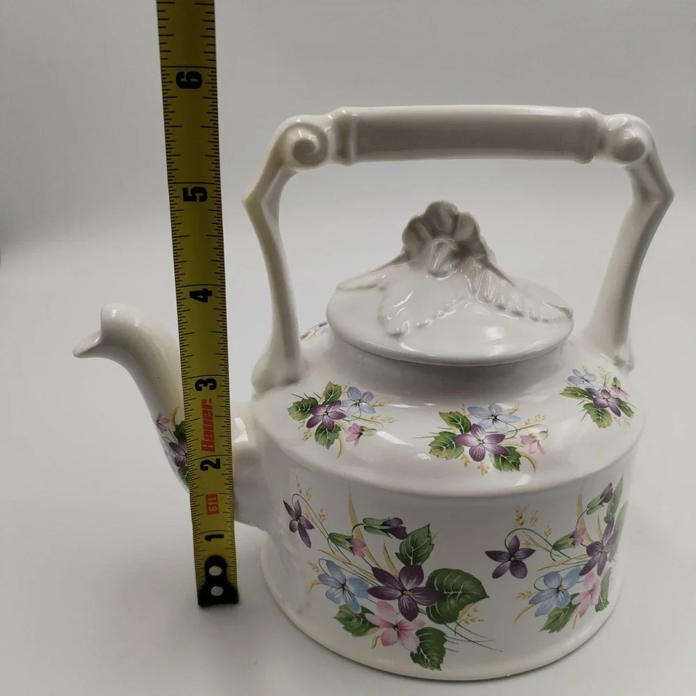 Arthur Wood England Violets Teapot‎ Floral Ceramic Tea Pot Vintage 6344 2-Cup